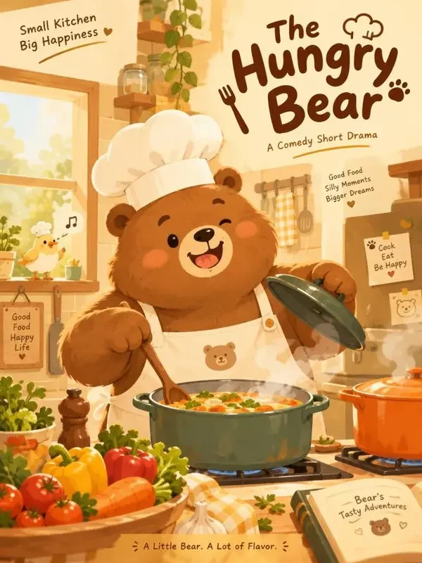 花魁短剧纯净无弹窗平台 · 会做饭的小熊 会做饭的小熊 短剧封面海报
